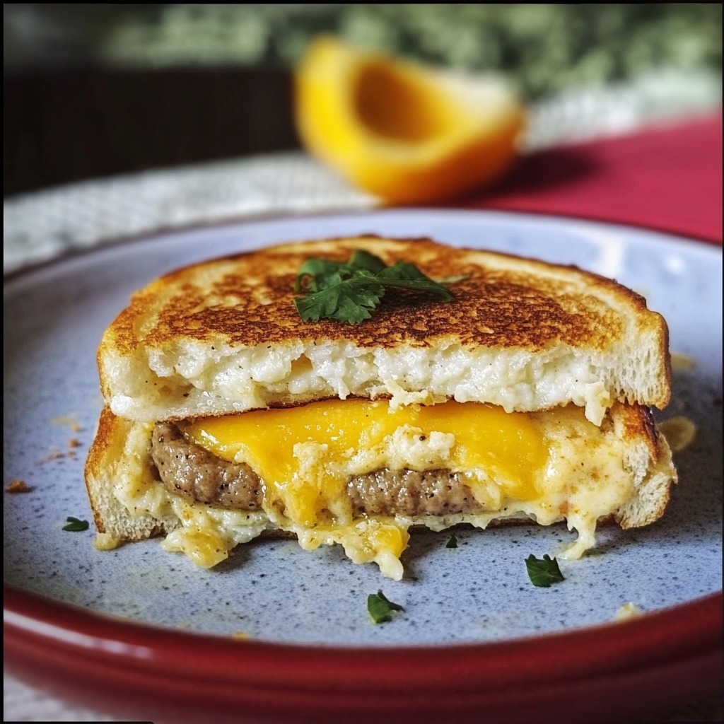Breakfast Grilled Cheese Sausage Egg Recipe