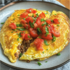 Sausage Tomato Cheese Omelet