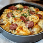 Cozy Crockpot Pierogi Casserole with Kielbasa