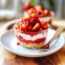 No Bake Strawberry Cheesecake Cups