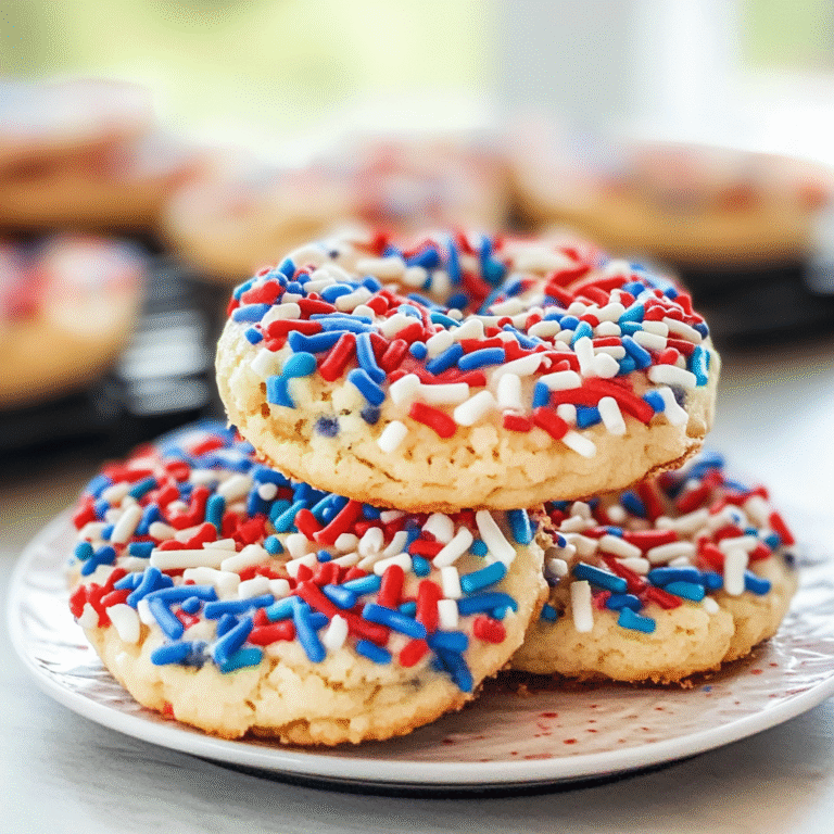 4th of July Sprinkle Cake Mix Cookies Recipe