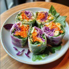 Detox Rainbow Roll-Ups with Peanut Sauce