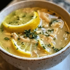 Mediterranean Lemon Chicken Soup