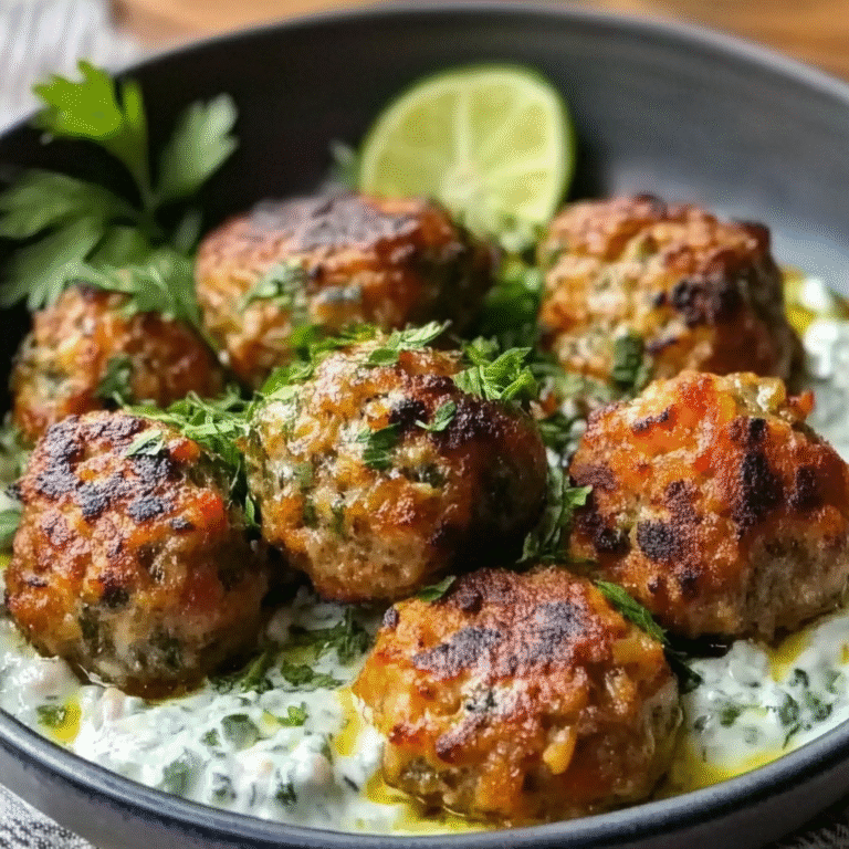 Baked Greek Lentil Meatballs with Tzatziki