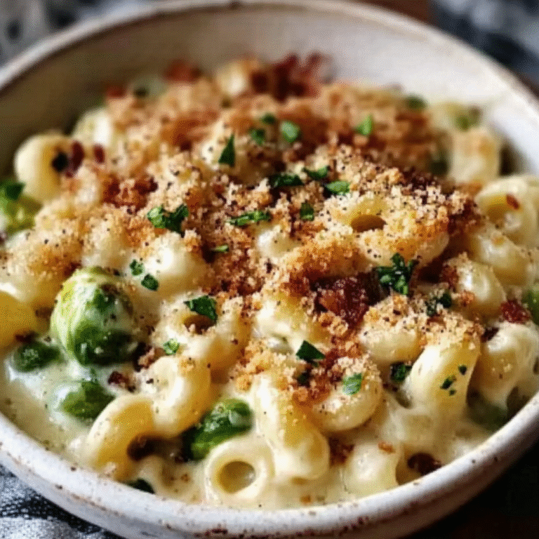 Mac and Cheese with Brussels Sprouts & Bacon Breadcrumbs