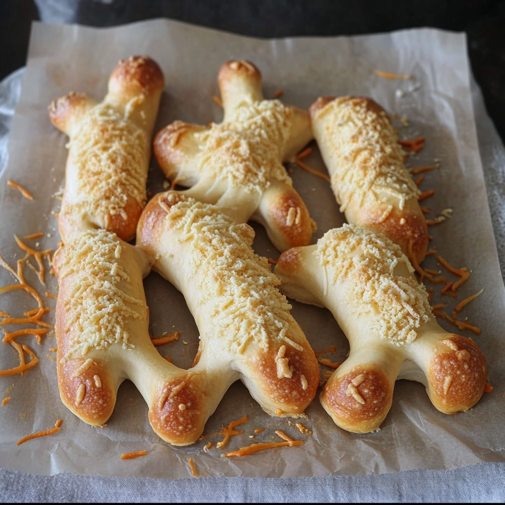 Cheesy Halloween Breadstick Bones Recipe