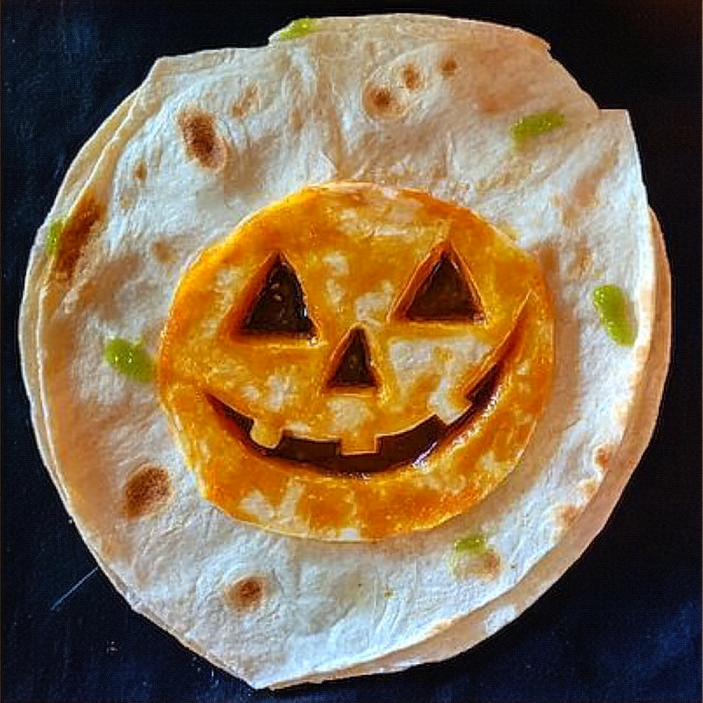 Cheesy Jack o Lantern Quesadillas Recipe