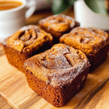 Mini Pumpkin Bread with Cinnamon Swirl