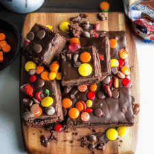 Leftover Halloween Candy Brownies