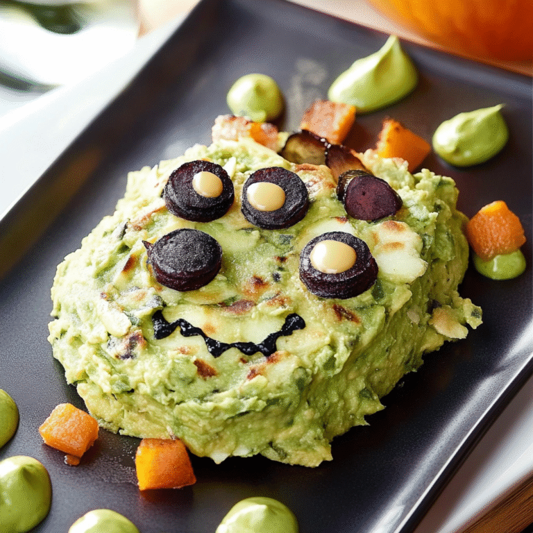 Halloween Guacamole (Frankenguac) Appetizers