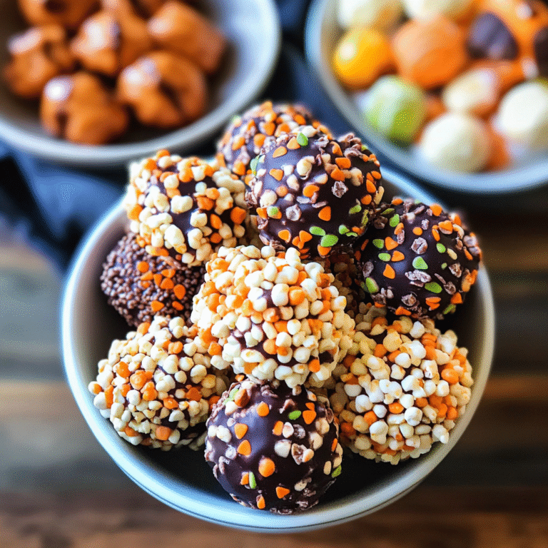 Chocolate Halloween Popcorn Balls