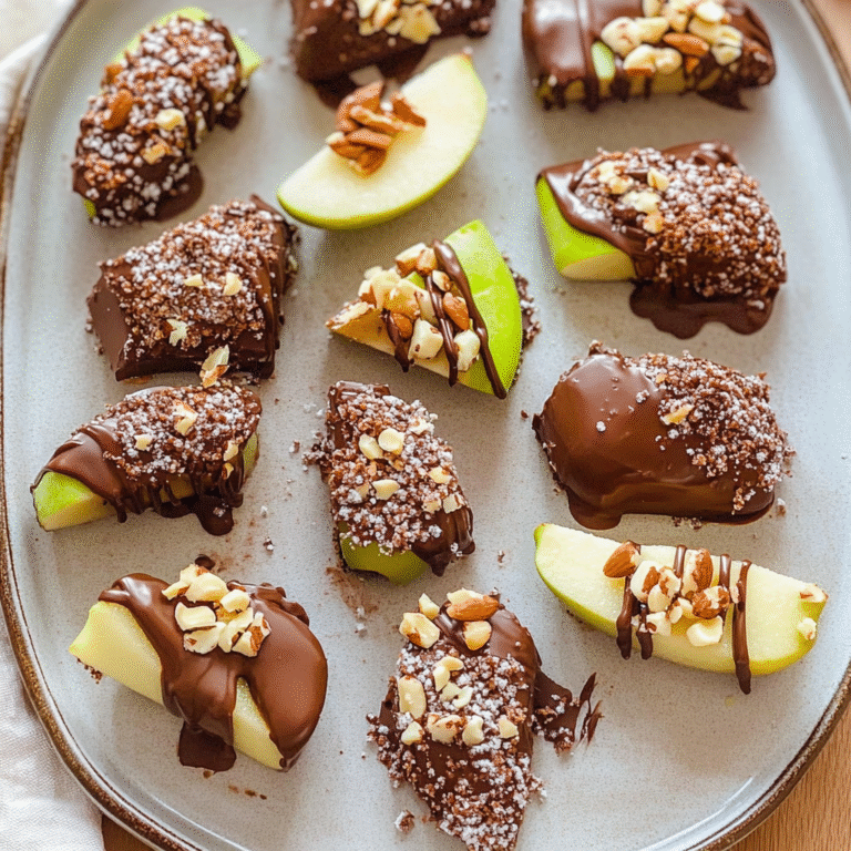 Chocolate Dipped Apple Slices Treat Recipe