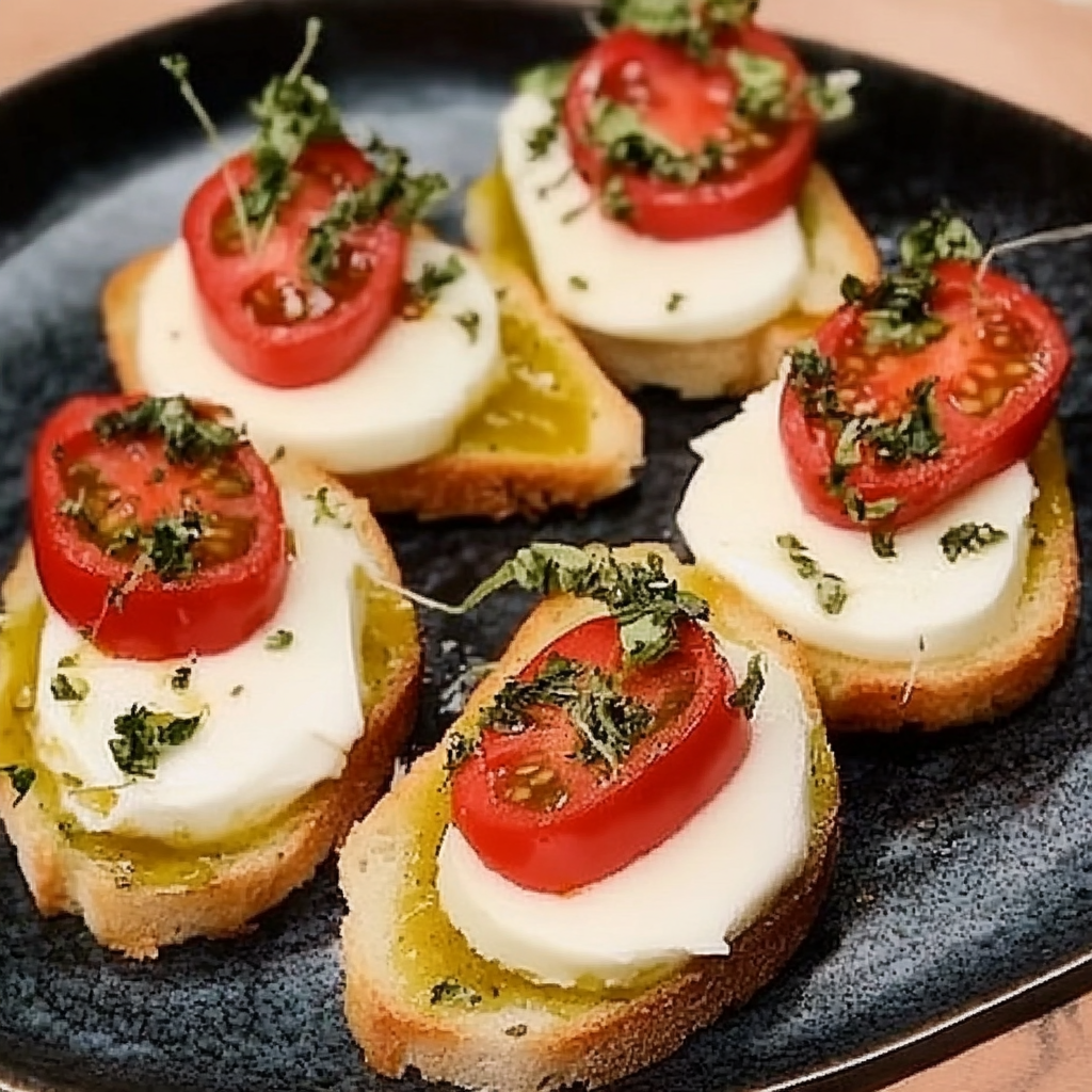 Caprese Crostini Ghosts