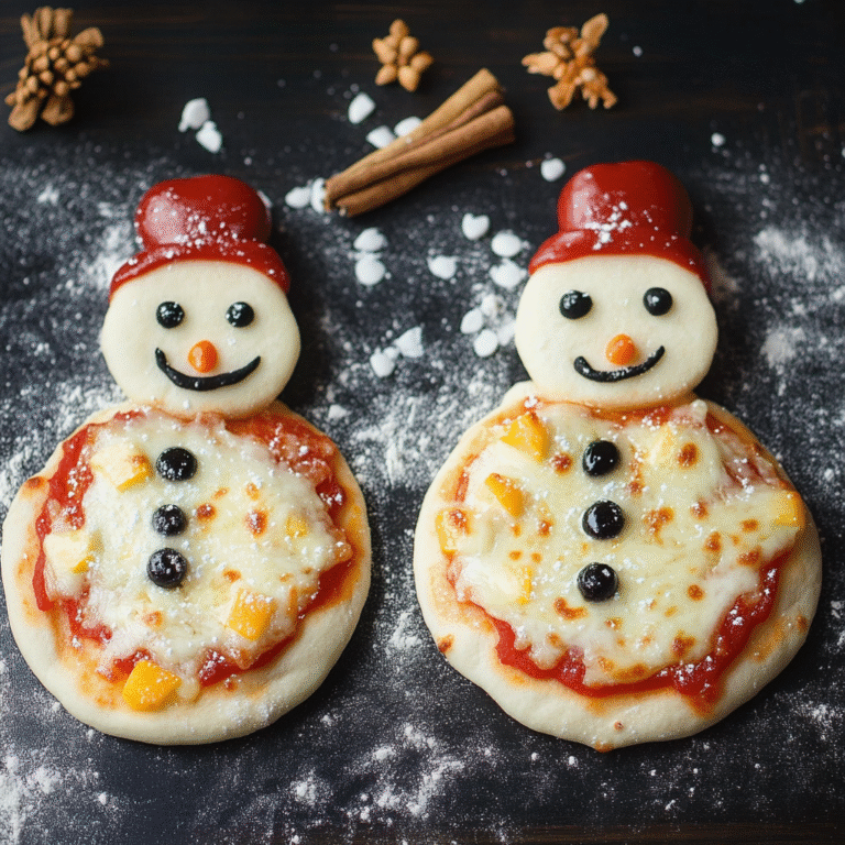 Mini Snowman Pizzas