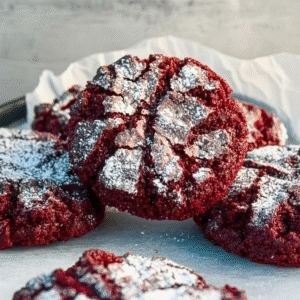 Red Velvet Crinkle Cookies