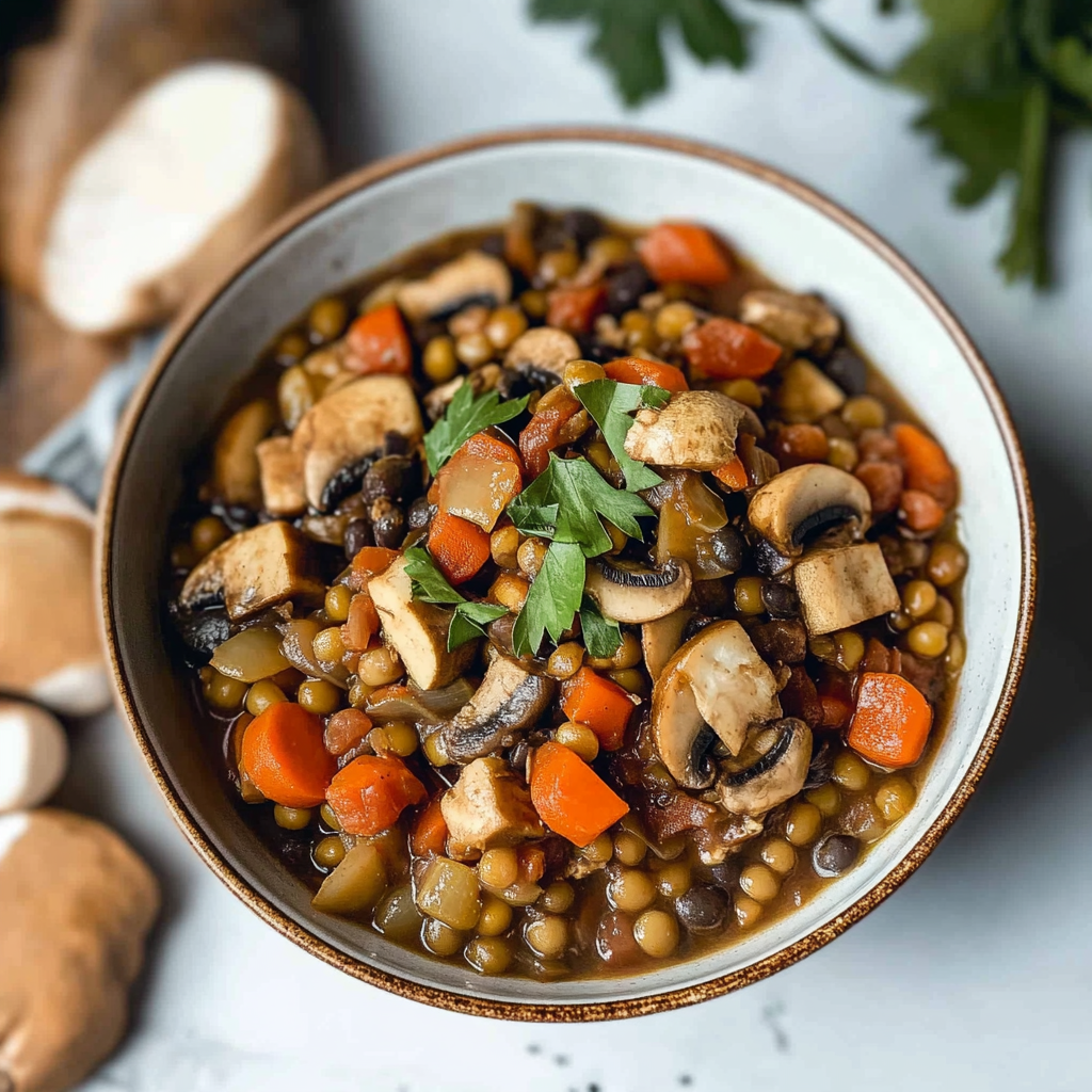Vegan Lentil Mushroom Stew