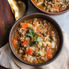 Ground Beef and Cabbage Soup