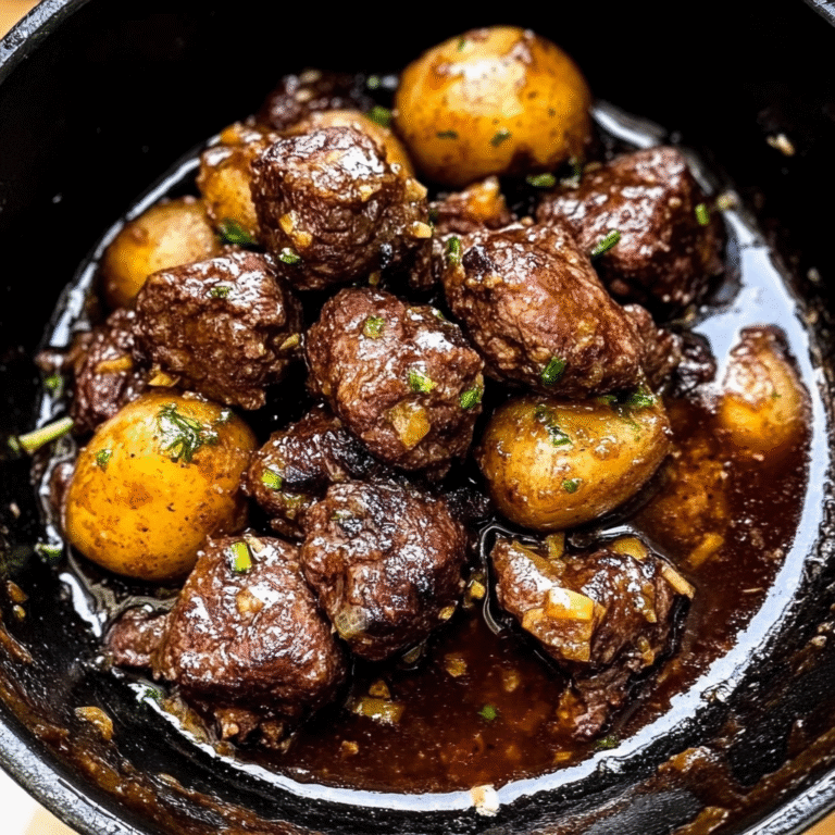 Slow Cooker Garlic Butter Beef Bites Recipe