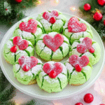 Grinch Heart Cake Mix Cookies
