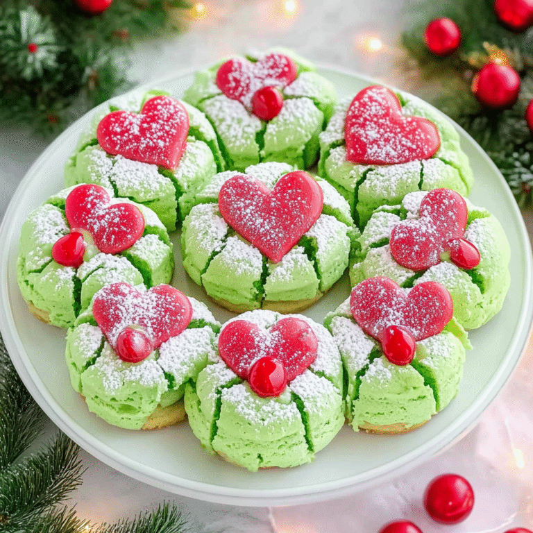 Grinch Heart Cake Mix Cookies