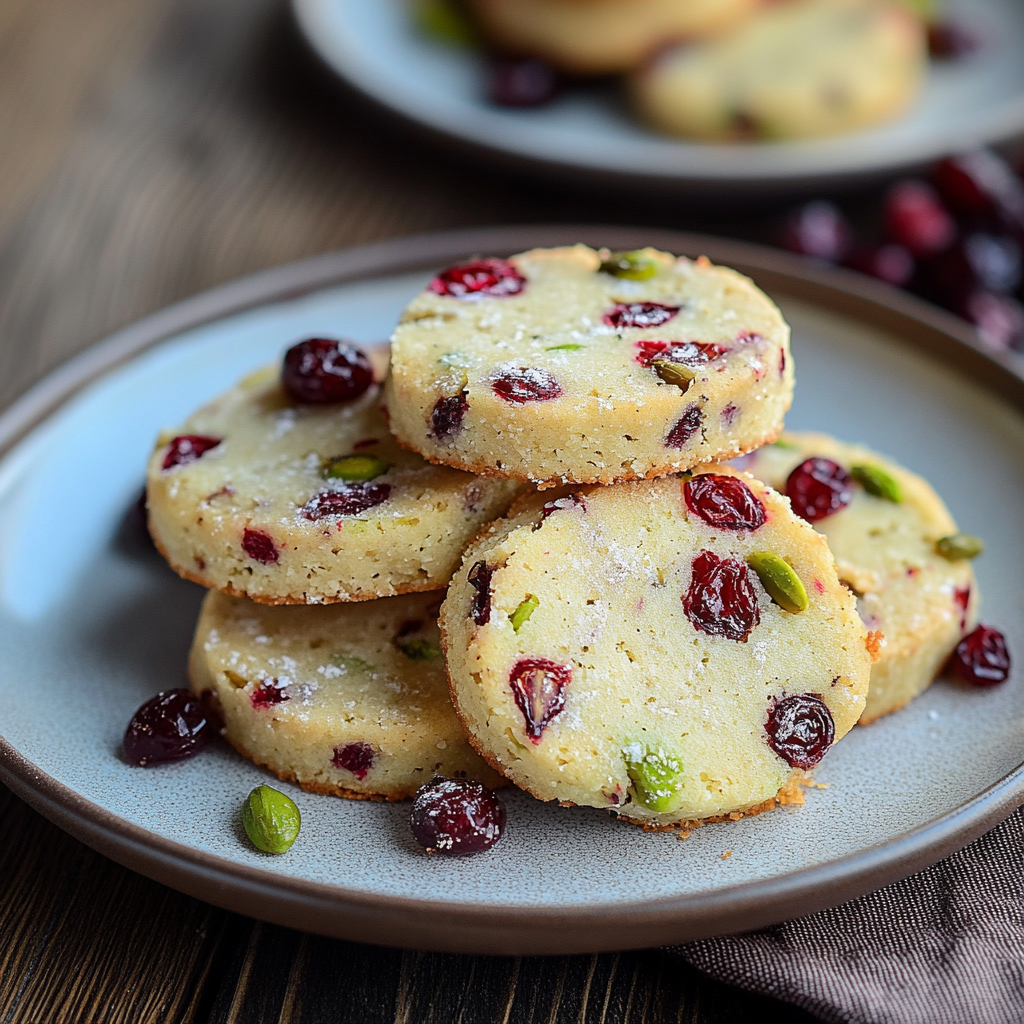 Cranberry Pistachio Shortbread Cookies Recipe