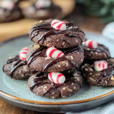 Peppermint Chocolate Blossom Cookies