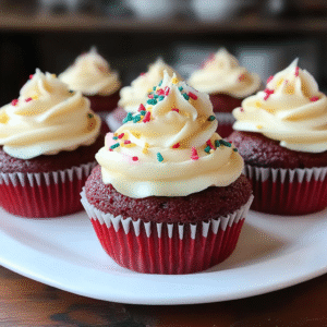 Red Velvet Cupcakes with Cream Cheese Frosting