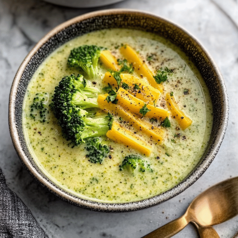 Creamy Broccoli Cheddar Soup | High Protein