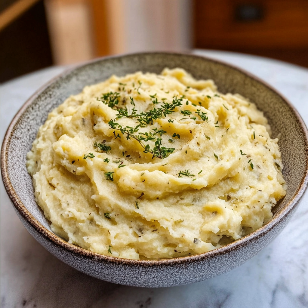 Creamy Mashed Potatoes with Herb & Garlic