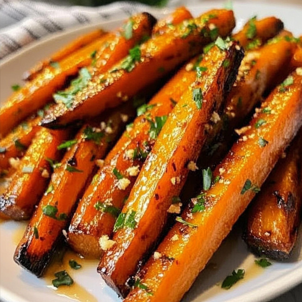 Honey Garlic Butter Roasted Carrots Recipe