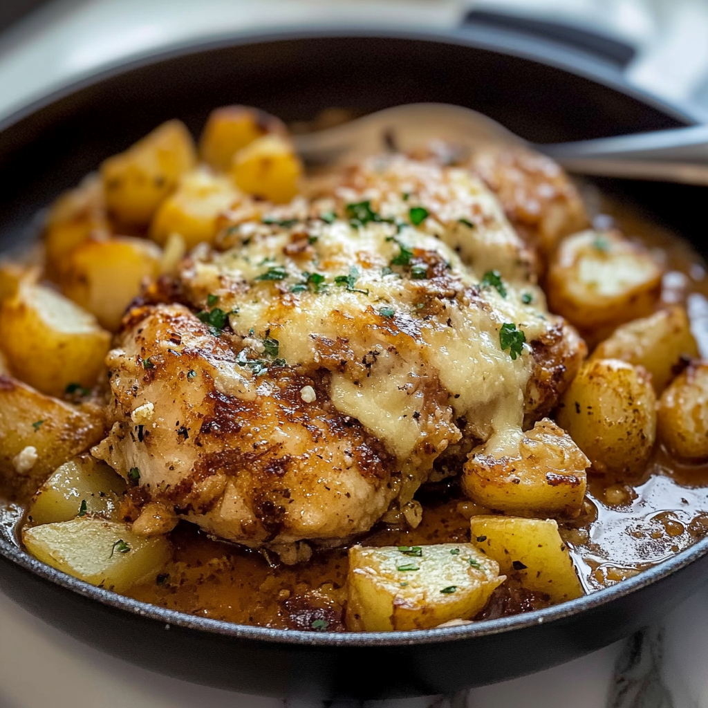 Garlic Parmesan Chicken and Potatoes Recipe