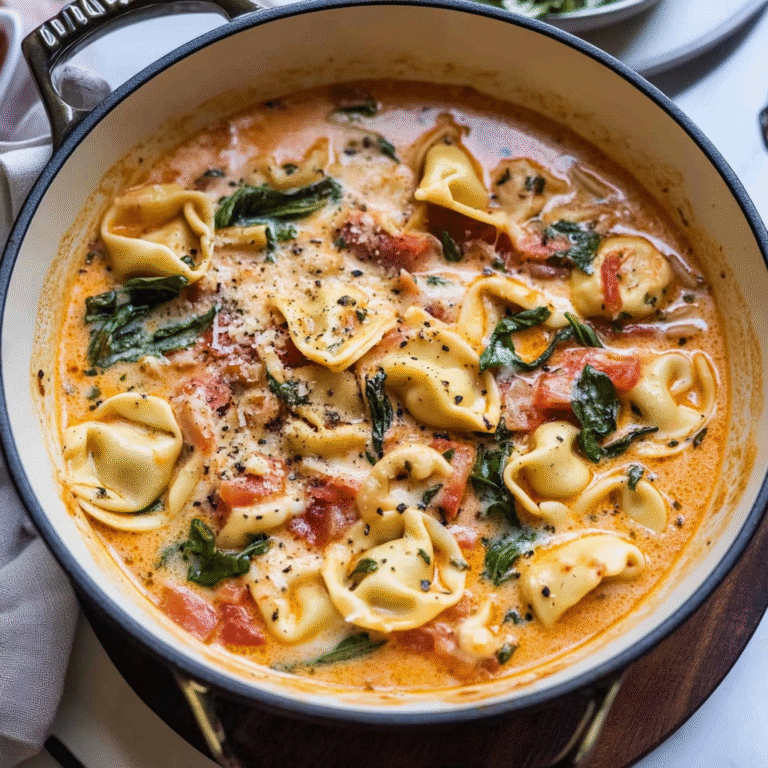 Creamy Tuscan Garlic Tortellini Soup Recipe