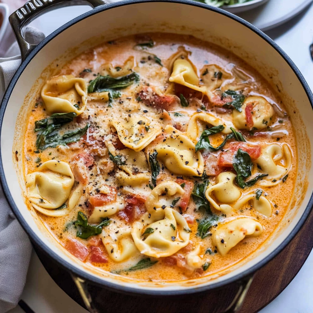 Creamy Tuscan Garlic Tortellini Soup Recipe