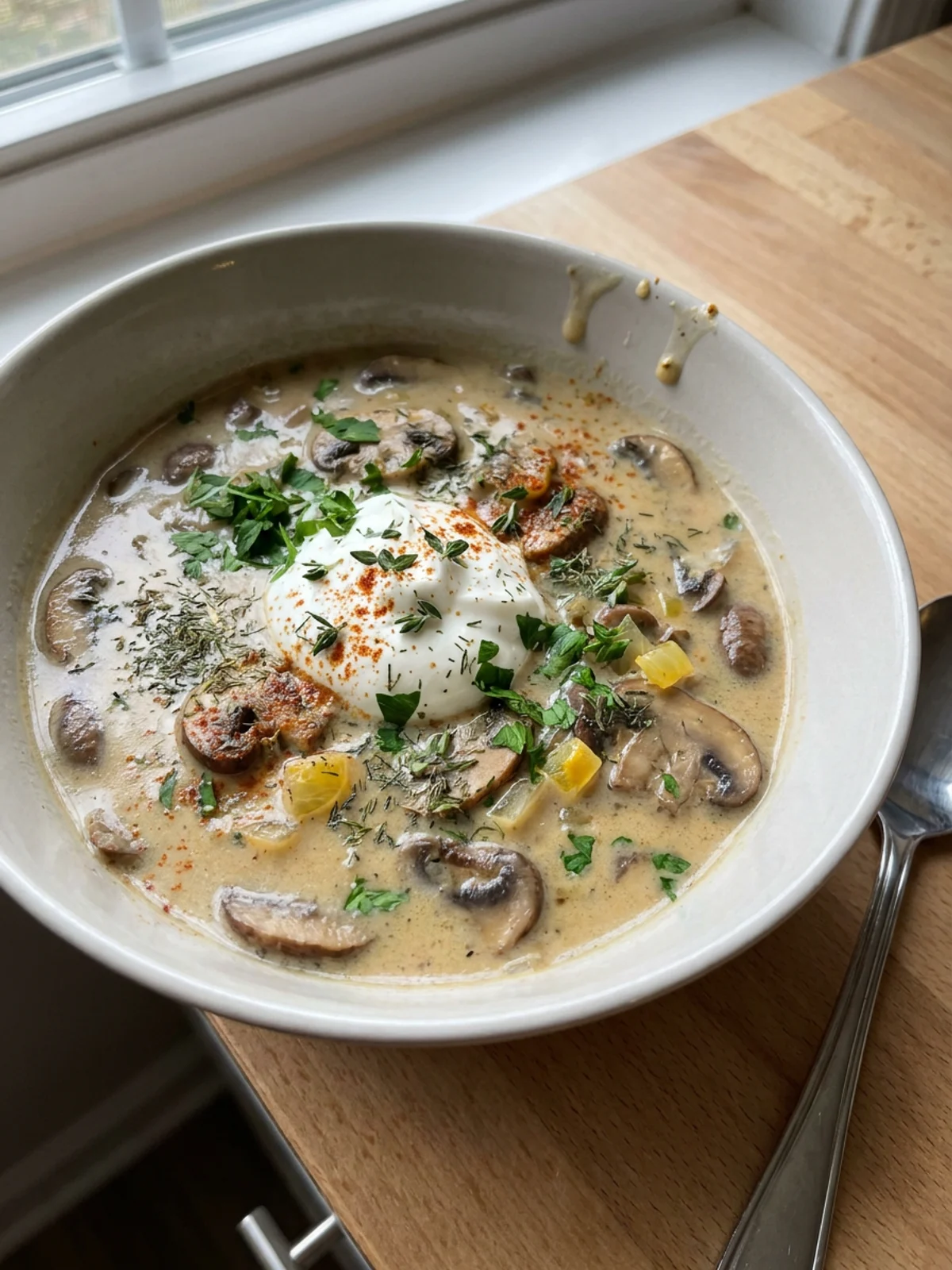 A large pot on a stove with mushrooms and onions cooking in butter.